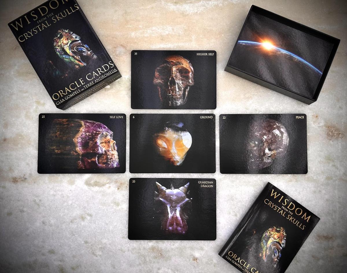 Wisdom from the Crystal Skulls cards laid out